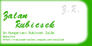 zalan rubicsek business card