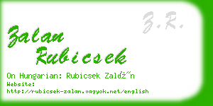 zalan rubicsek business card